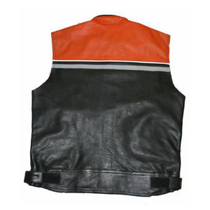 Gilet utilitaire en cuir pour hommes, personnalisé, de haute qualité, à la mode, vente en gros, - Product Image 2