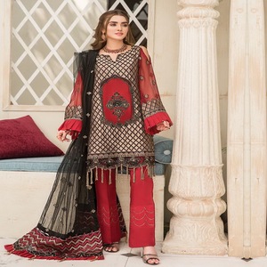 Salwar Kameez de Alta Calidad Marca MARYAM para Mujer, Calidad de Exportación, Ropa de Fiesta India y Pakistaní, Tela Chifón Pura, En Stock - Product Image 1