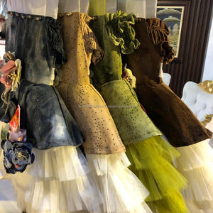 Robe de cérémonie pour bébé fille, robe formelle sans manches en laine à fleurs fantaisie, robe de cérémonie - Product Image 5