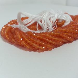 Perles de pierre de cornaline naturelle de 4 mm facettées rondes en vrac, brins de pierres précieuses provenant du fabricant au prix de gros d'usine - Product Image 2