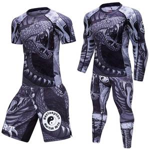 Wholesale Compression Pants Shirt Top Long Sleeve Jacket Set Suit Face Cover Gym Fitness Sets 5Pcs Men's Workout Clothes - Product Image 6