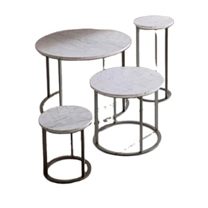 Manufacturer Indian Factory's Customizable Modern Steel Grey Powder Coating <b>Table</b> <b>Stone</b> <b>Top</b> Home Decor Dining Living Room Use - Product Image 1