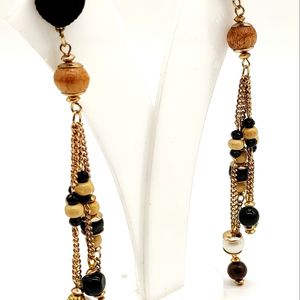 Pendientes de borla con forma de gota de agua para mujer, aretes de aleación de aceite, estilo étnico - Product Image 1