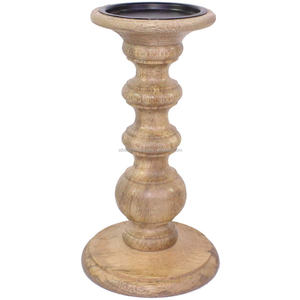 Mango Wooden <b>Candle</b> Holder Natural <b>Colour</b> Decorative Handmade Wood <b>Candle</b> Holder Table Decor From India - Product Image 1