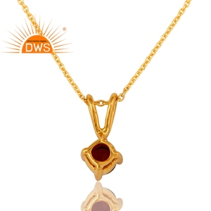 ใหม่ทำด้วยมือ18พันทองชุบเงินสเตอร์ลิงเครื่องประดับโกเมนพลอยจี้สร้อยคอเครื่องประดับผู้ผลิต - Product Image 2