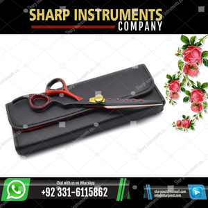 Tijeras profesionales para cabello negro y rojo Herramientas para extensiones de cabello - Product Image 2