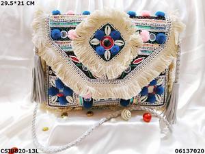 Sac de soirée élégant en toile Banjara perlée avec motif enveloppe Sacs en toile de créateur pour soirées - Product Image 3