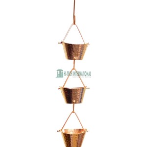 Cobre Natural terminado cobre lluvia longitud de cadena 3ft 6.5ft 8,5 ft venta al por mayor hecho a mano indio exportador - Product Image 2