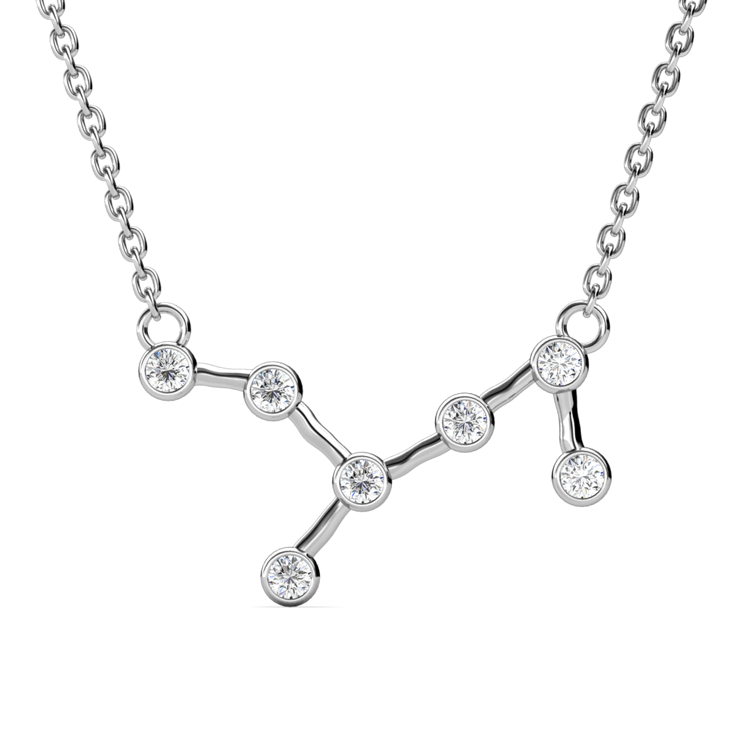 Brass With 18k White Gold Plated Luxury Brand Inspired Necklace