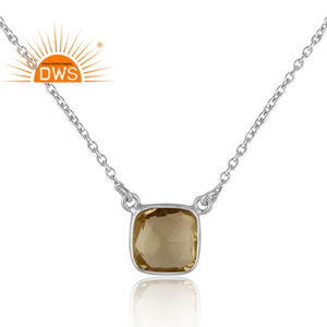 Nuevo limón Topacio piedra preciosa adornar colgante collar joyería de plata esterlina colección clásica - Product Image 2