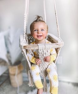 Natural cord <b>hammock</b> for baby, Macrame swing chair for baby, Baby swing chair un Brige - Product Image 1