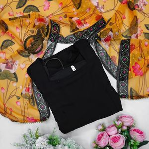 Magnifique robe en Fleur de georgita, longue jupe Type Kurti, pour femme, imprimés colorés, 2 couleurs contrastées - Product Image 1