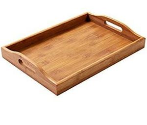 Plateaux en bois ovales, 24 pièces, pour service, fait à la main, de style artistique, avec poignées, vente en gros - Product Image 1
