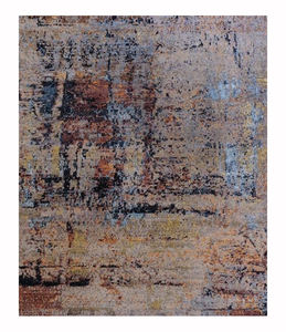 พรมผ้าไหมไม้ไผ่แบบถักมือลายสไตล์ธิเบตดีไซน์แบบนามธรรมสำหรับห้องนั่งเล่น - Product Image 1