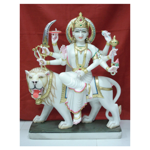 รูปปั้นพระแม่ดูร์กาทำจากหินอ่อนสำหรับการบูชา - Product Image 1