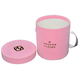Lüks sert karton kağıt altın folyo Logo fantezi kadife ipek kurdele ile kaplı yuvarlak korunmuş gül çiçek kutusu kolu - Product Image 5