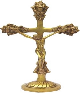 Estatua de Arte de Metal, estatua de calidad prémium de Jesús en cruz de latón, precio al por mayor - Product Image 1