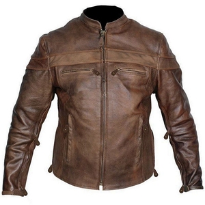 Chaqueta de Cuero para Hombre, Estilo Motero, Negra, Casual, Deportiva, con Cierre, Vintage, Gruesa, de Invierno, Impermeable y Resistente al Viento - Product Image 6