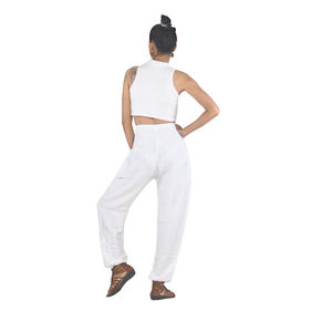 Vêtement de plage pour femmes, pantalon sarouel, couleur unie, blanc, PP0004 020000 04, prêt à livraison - Product Image 2