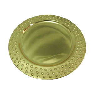 Assiette de présentation ronde en acier inoxydable faite à la main, design classique, pour mariage, événement, fête - Product Image 3