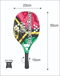 Raqueta de Tenis Playa y Pádel Personalizada con Empuñadura de Fibra de Carbono, Peso 320-340g, Longitud 50cm, Logotipos y Combinaciones de Colores - Product Image 3