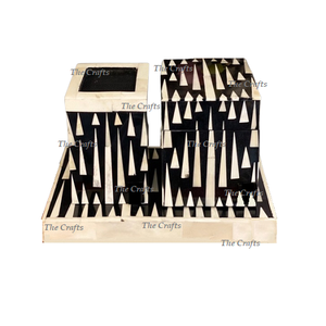 เตาเผาเครื่องหอมไม้ประดับมุก ชุดสองชิ้น ขนาดและรูปทรงแตกต่างกัน ราคาดีที่สุด - Product Image 2