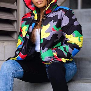 Autumn Women's Blouson <b>Jacket</b> Hooded <b>Waterproof</b> Breathable Eco-Friendly Windproof Quilted Zipper Closure Short Crop Detachable - Product Image 4