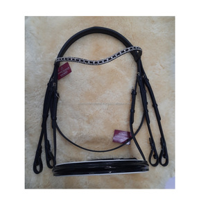 Correa de cuero de caballo para cejas, brida de 3 filas de cristal ondulado - Product Image 1