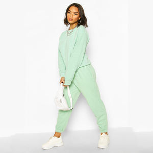 2023 femmes écologique grande taille 100% coton survêtement ensemble conception personnalisée respirant de haute qualité prix de gros pour l'hiver - Product Image 1