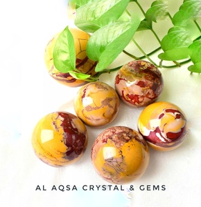 High Quality Natural Yellow Red Mookite Jasper Sphere Ball Semi-Precious Stone <b>Crafts</b> for Healing Collection Gift Decor - Product Image 5