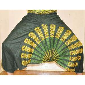 Unisex Harem Pants Elastic Waist Mid Breathable Vintage Thai Yoga Comfy <b>Summer</b> <b>Trouser</b> Dress - Product Image 2