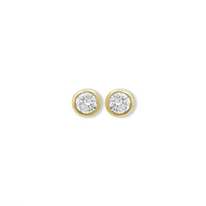 Précieux rond coupe diamant pierre précieuse 18k solide or jaune fait à la main femmes boucles d'oreilles bijoux pour la vente en gros - Product Image 1