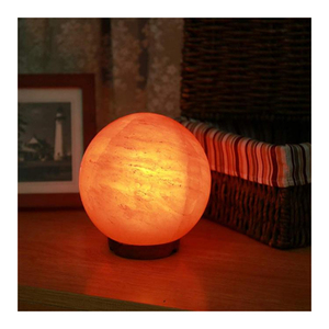 Boule de sel himayen en sculpté à la main, cristal organique, en forme de boule de nuit, lampe, 5 pièces - Product Image 6