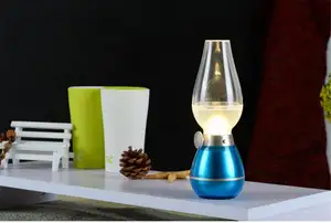 Creative עתיק נוסטלגי לילה אור אווירת המיטה מנורת LED משבי בקרת רטרו נפט USB טעינת מנורת שולחן