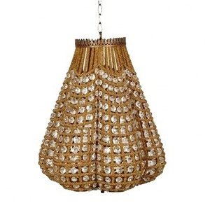 Candelabro de cristal dorado de alta calidad para decoración del hogar, moderno candelabro con cuentas para sala de estar/VILLA, vestíbulo, al mejor precio - Product Image 1