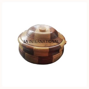 Pot chaud de service en bois à l'aspect royal pour la maison, hôtel, fête de mariage, restaurant, pot de serveur, pot de stockage de nourriture de style unique, vente à chaud - Product Image 1