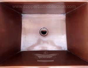 Fregadero de pedestal Rectangular de cobre antiguo Acabado antiguo de cobre completo Personalizable Agujero único Diseño moderno Baño de hotel - Product Image 6