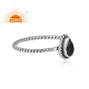 Iolite-Anillo de Plata de Ley 925 con piedras preciosas, sortija de alambre trenzado, estilo bohemio - Product Image 2