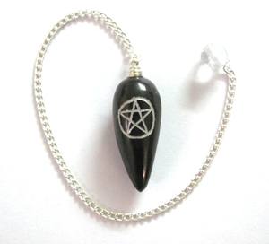 Pendule de forme ronde en pentagramme, pendule Reiki - Product Image 1