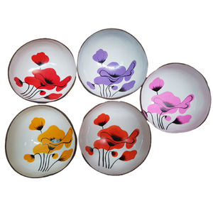 Beau bol en noix de coco laqué souvenir vietnamien avec logo personnalisé bols décoratifs polis écologiques - Product Image 5