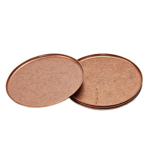 SOUS-VERRE EN MÉTAL EN CUIVRE PUR POUR VERRE À BOISSON UTILISÉ POUR COUVERCLE EN VERRE SOUS-VERRE EN CUIVRE MARTELÉ SOUS-VERRE DE FORME RONDE - Product Image 1