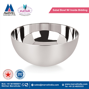 ชามสลัดสแตนเลสพร้อมประมูลด้านในเป็นมิตรกับสิ่งแวดล้อม - Product Image 2