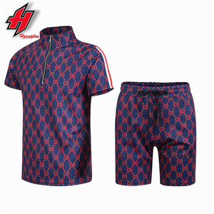 Conjunto de pantalones cortos personalizados para hombre, conjunto de dos piezas con estampado OEM/ODM, algodón suave orgánico, Top de verano - Product Image 4