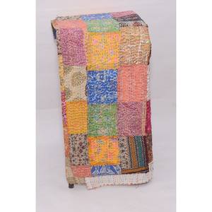 Handmade Throw Reversible <b>Blanket</b> Bedspread Vintage Kantha Quilt Cotton <b>Blanket</b> Gudari - Product Image 6