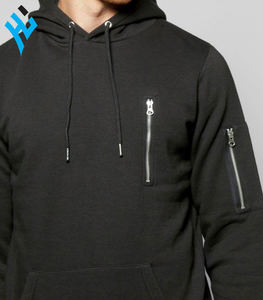 Diseño personalizado de alta calidad de moda cremallera capucha de alta calidad logotipo personalizado liso en blanco Sudadera con capucha de los hombres - Product Image 3