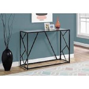 Table console en métal Meubles en métal de forme rectangulaire couleur or rose Cadre à base en métal Plateau en marbre Plateau en verre Meilleure vente chaude - Product Image 2