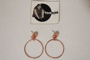 Pendientes en latón con chapado en cobre y forma circular Pendientes de gotas Pendientes de última moda para bodas y fiestas Tradnary - Product Image 5