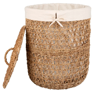 Sisu Vietnam-Made Handmade <b>Seagrass</b> Storage <b>Basket</b> Eco-Friendly Sustainable Multifunctional Decorative <b>Laundry</b> <b>Basket</b> Handle - Product Image 2