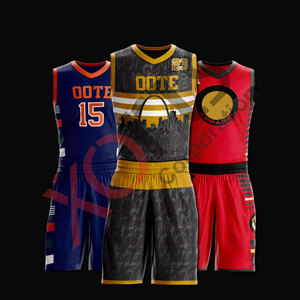 Maillot de basket-ball unisexe personnalisé, dernière conception, en maille unie, réversible, imprimé par transfert thermique, logo brodé, nom, couleur bleue - Product Image 6