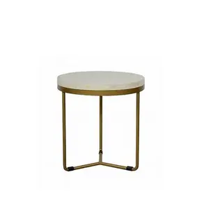 拖把桌手工制作的叶子设计拖把黄铜支架的骨镶嵌凳子，用于客厅或卧室的热卖